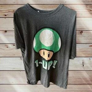 NINTENDO SIZE LARGE BLACK TEE WITH 1-UP! GRAPHIC